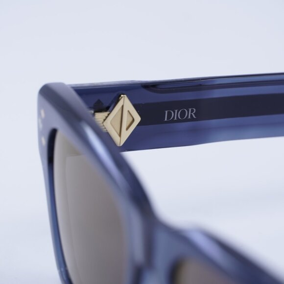 Dior CD DIAMOND S2 30G7 Sunglasses Dark Green Square Frame, Blue Lenses - Picture 8 of 10